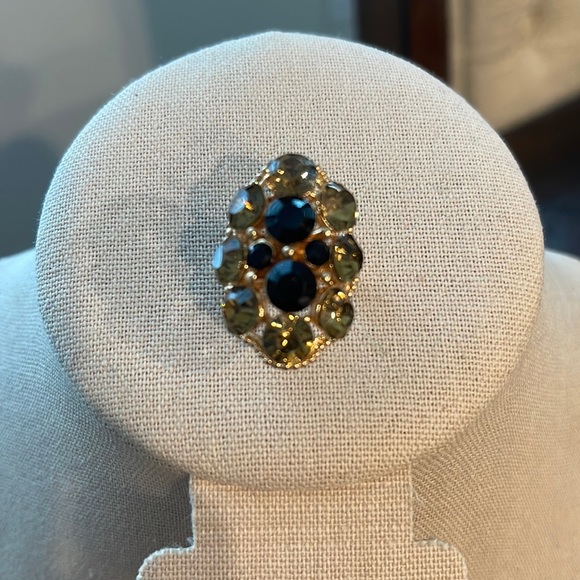 Ring Rose Gold Plated Adjustable Stone Ring - Picture 3 of 12